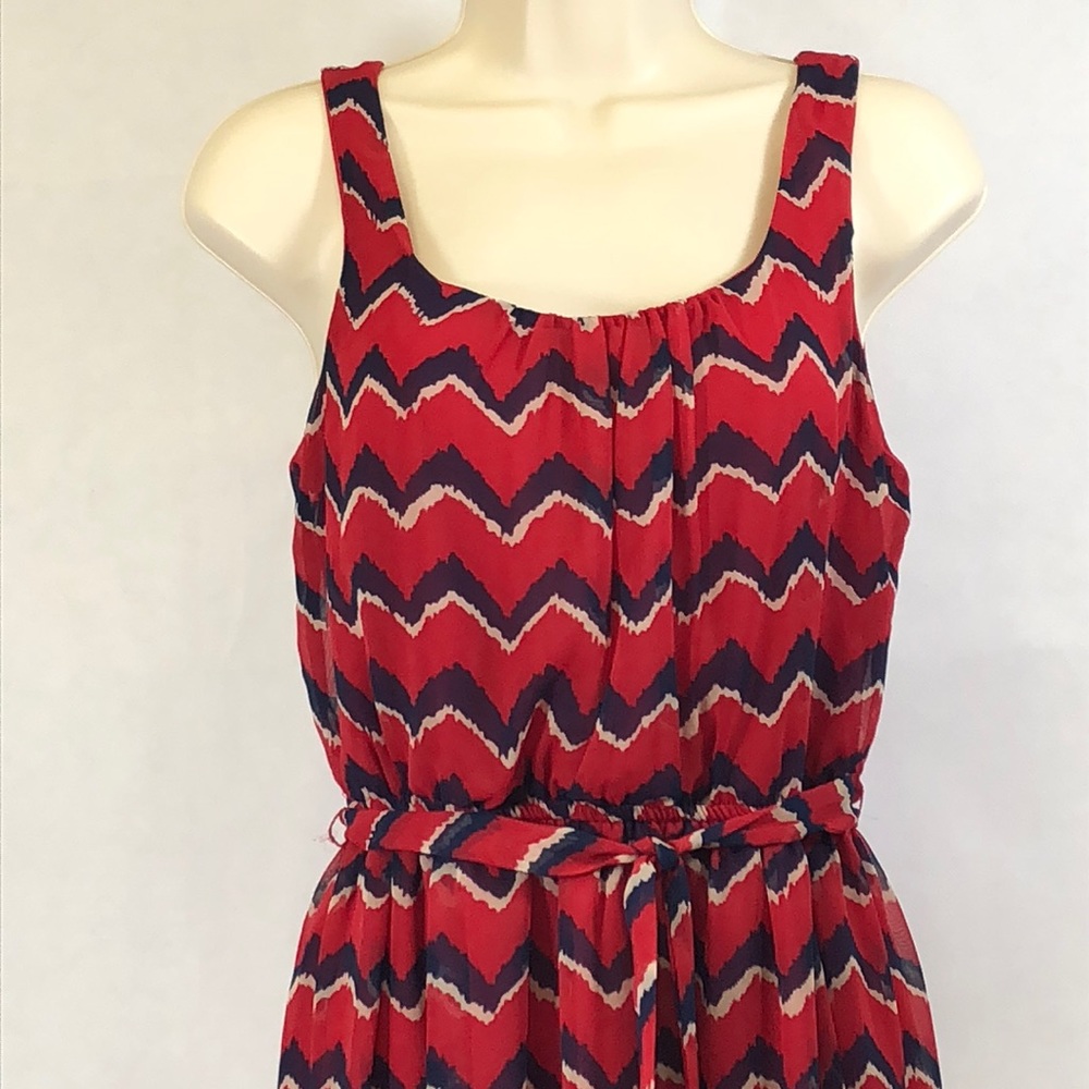 As U Wish red and navy dress. - Picture 2 of 6